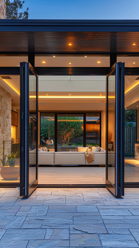 Aluminum Bifold Patio Doors Exterior Opening