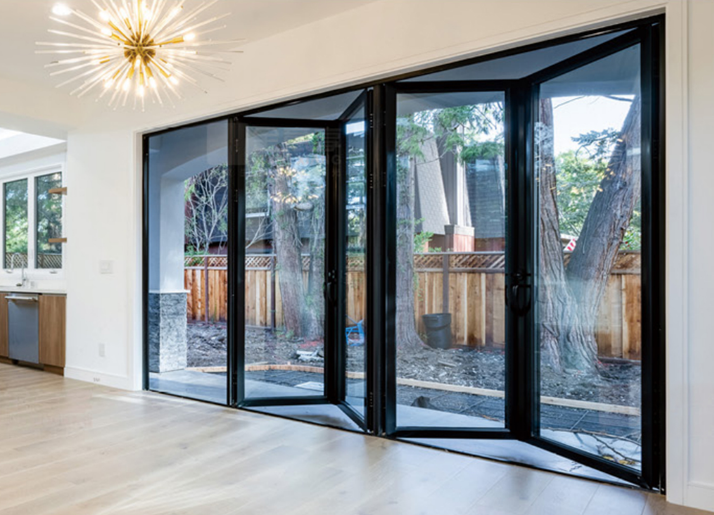 Faceted Aluminum Bi Fold Doors Bay Window Replacement